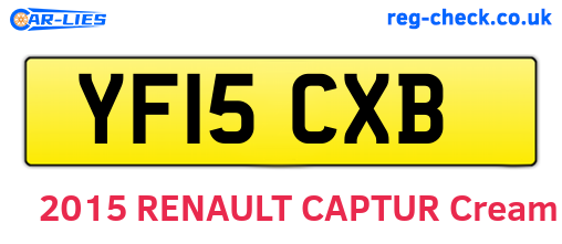 YF15CXB are the vehicle registration plates.