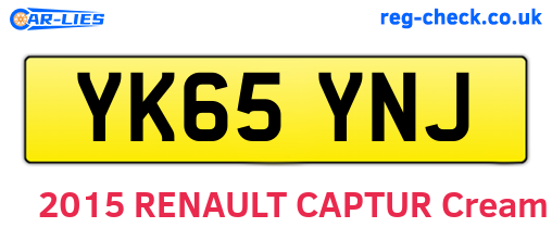 YK65YNJ are the vehicle registration plates.