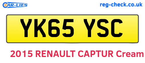 YK65YSC are the vehicle registration plates.