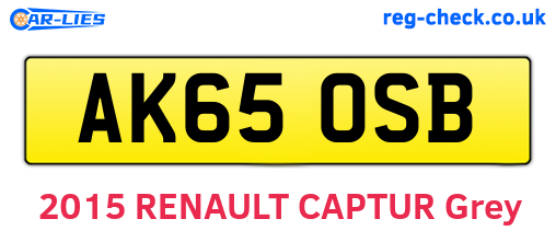 AK65OSB are the vehicle registration plates.