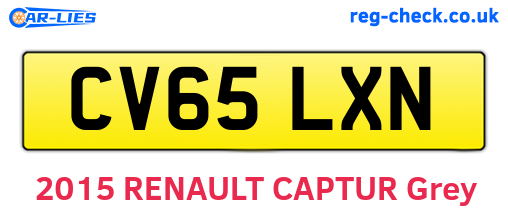 CV65LXN are the vehicle registration plates.