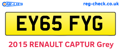 EY65FYG are the vehicle registration plates.