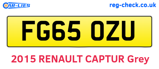 FG65OZU are the vehicle registration plates.