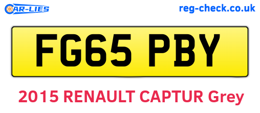 FG65PBY are the vehicle registration plates.
