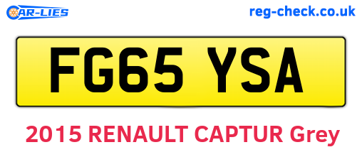 FG65YSA are the vehicle registration plates.