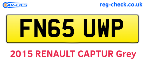 FN65UWP are the vehicle registration plates.