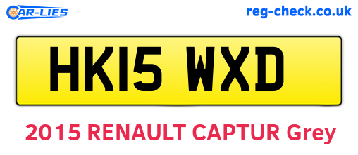 HK15WXD are the vehicle registration plates.