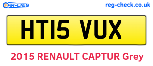 HT15VUX are the vehicle registration plates.
