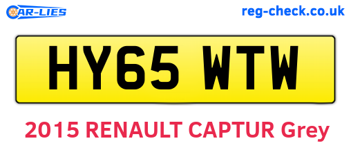 HY65WTW are the vehicle registration plates.