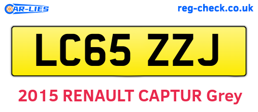LC65ZZJ are the vehicle registration plates.