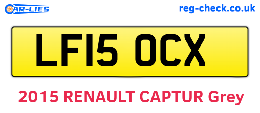 LF15OCX are the vehicle registration plates.