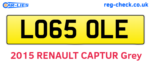LO65OLE are the vehicle registration plates.