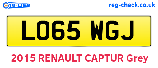 LO65WGJ are the vehicle registration plates.