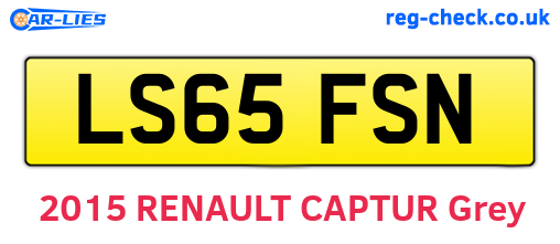 LS65FSN are the vehicle registration plates.