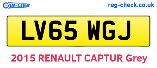 LV65WGJ are the vehicle registration plates.