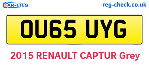 OU65UYG are the vehicle registration plates.