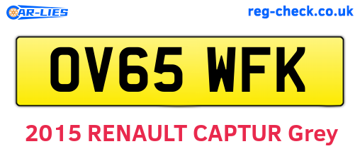 OV65WFK are the vehicle registration plates.