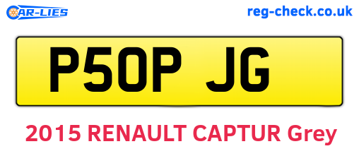 P50PJG are the vehicle registration plates.