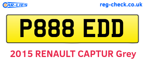 P888EDD are the vehicle registration plates.