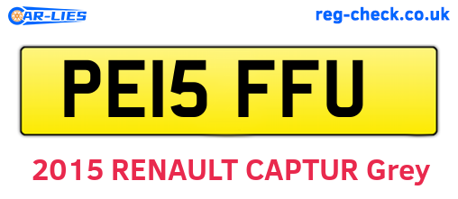 PE15FFU are the vehicle registration plates.