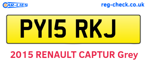 PY15RKJ are the vehicle registration plates.