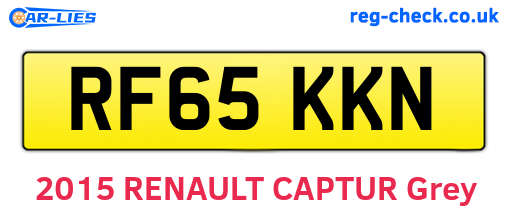 RF65KKN are the vehicle registration plates.