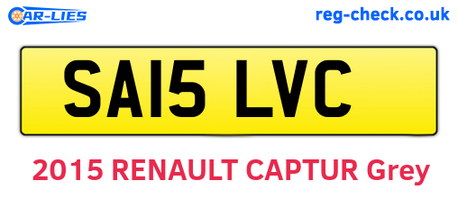 SA15LVC are the vehicle registration plates.