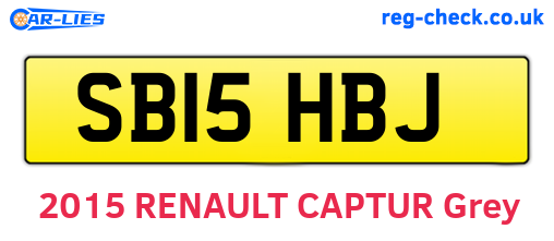 SB15HBJ are the vehicle registration plates.