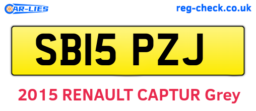 SB15PZJ are the vehicle registration plates.