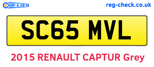 SC65MVL are the vehicle registration plates.