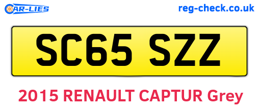 SC65SZZ are the vehicle registration plates.