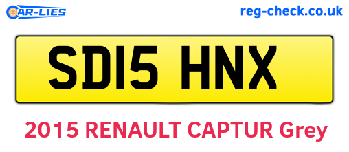 SD15HNX are the vehicle registration plates.
