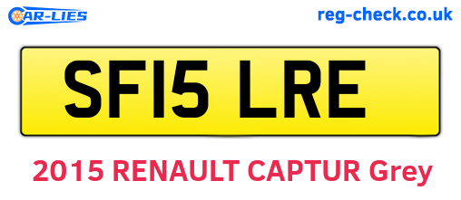 SF15LRE are the vehicle registration plates.
