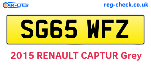 SG65WFZ are the vehicle registration plates.