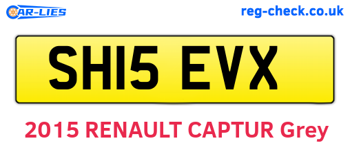 SH15EVX are the vehicle registration plates.