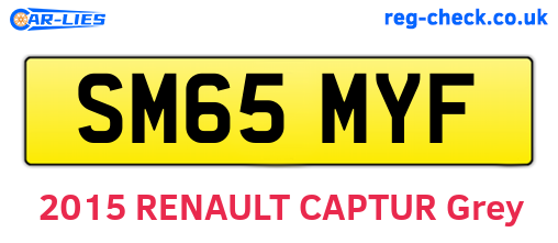 SM65MYF are the vehicle registration plates.