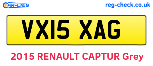 VX15XAG are the vehicle registration plates.