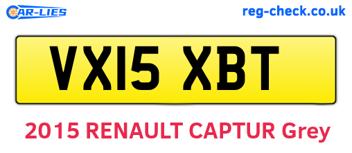 VX15XBT are the vehicle registration plates.