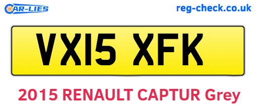 VX15XFK are the vehicle registration plates.