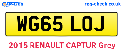 WG65LOJ are the vehicle registration plates.