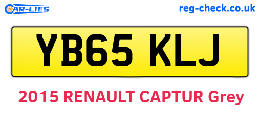YB65KLJ are the vehicle registration plates.