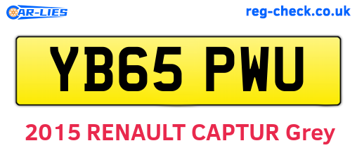YB65PWU are the vehicle registration plates.