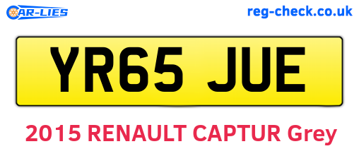 YR65JUE are the vehicle registration plates.