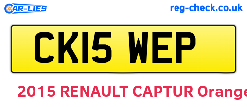 CK15WEP are the vehicle registration plates.