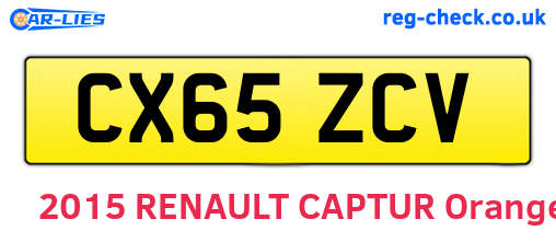 CX65ZCV are the vehicle registration plates.