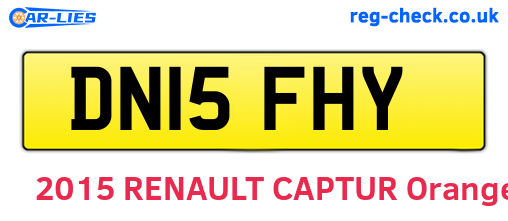 DN15FHY are the vehicle registration plates.