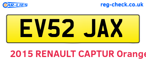 EV52JAX are the vehicle registration plates.