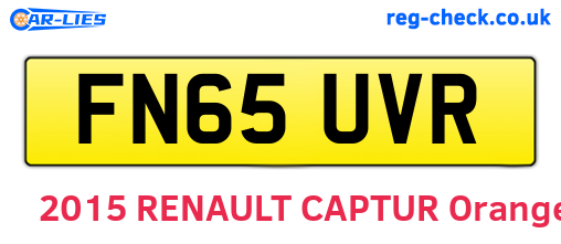 FN65UVR are the vehicle registration plates.
