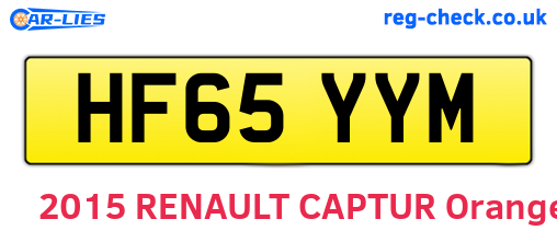 HF65YYM are the vehicle registration plates.