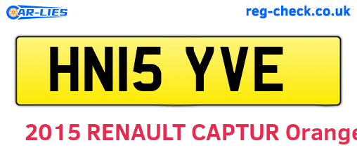 HN15YVE are the vehicle registration plates.